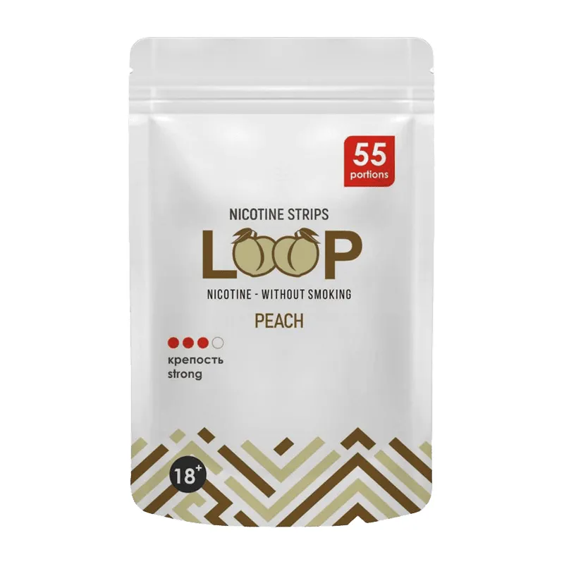 Никотиновые пластинки Loop Peach, 11 мг/порция, персик, slim portion