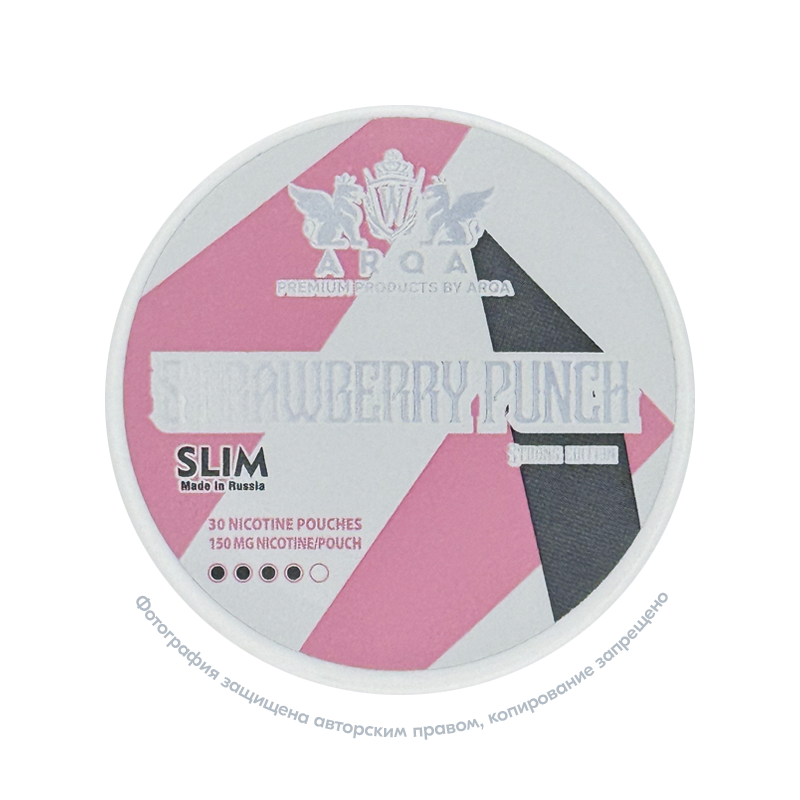 Снюс ARQA Strong Edition Strawberry Punch, 150 мг/г, клубничный пунш, slim portion